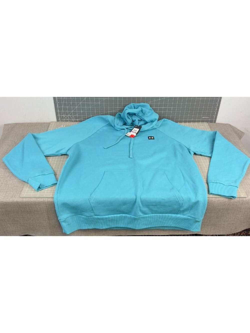 Under Armour Men's Rival Fleece Pullover Hoodie Bright Blue 2XL XXL Loose Fit